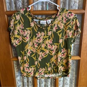 NWOT Rachel Zoe Green Floral Women's Top